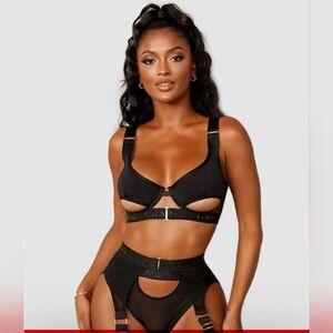 Chic Black Cut-Out Lingerie set